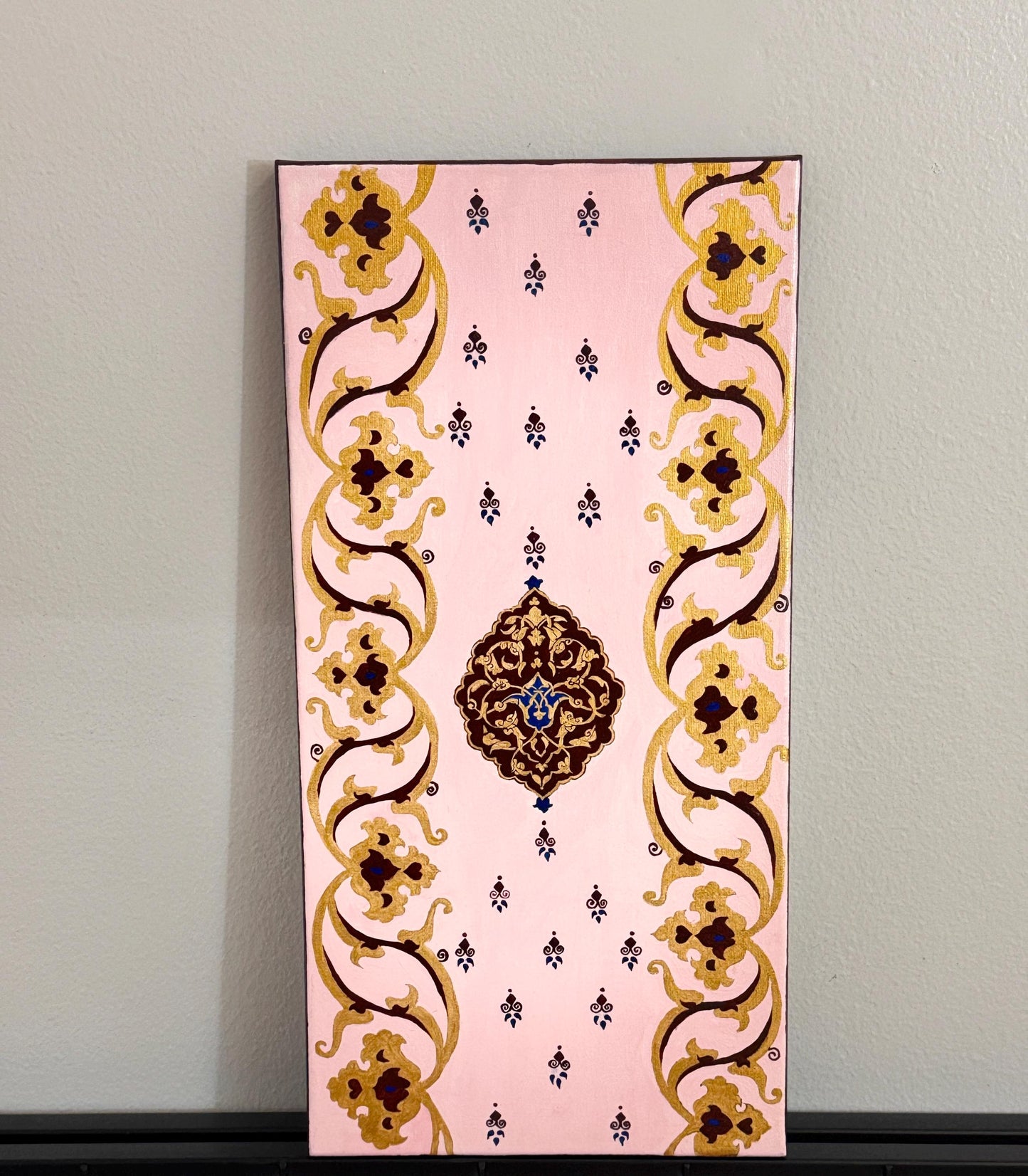 Set of 2 Handmade Canvas Paintings, Floral Wall Art, Traditional Acrylic Home Decor
